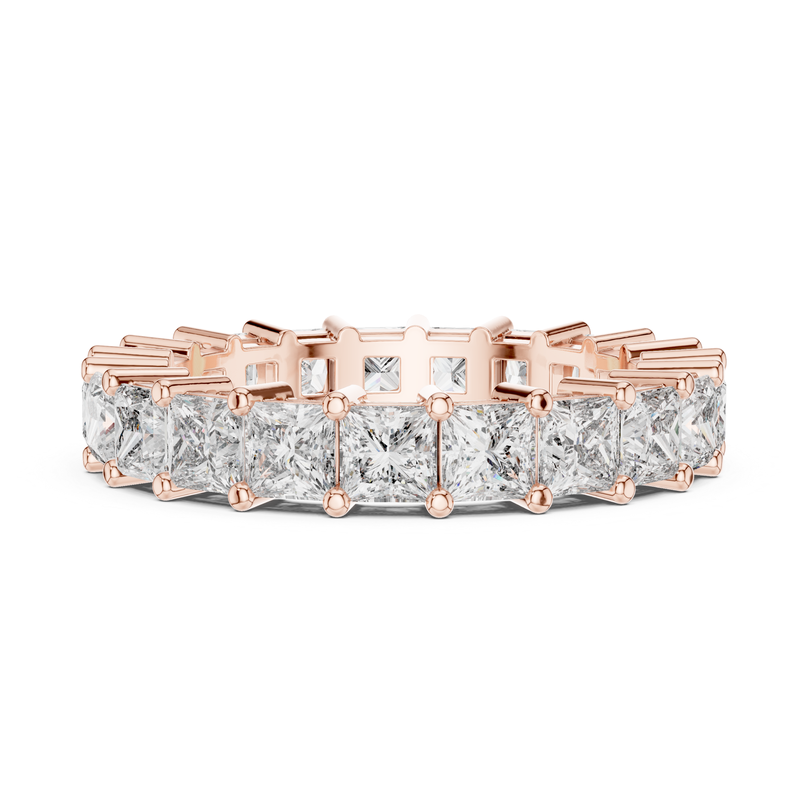 2.3 Carat - 4.22 mm Luxury Princess cut Moissanite Band