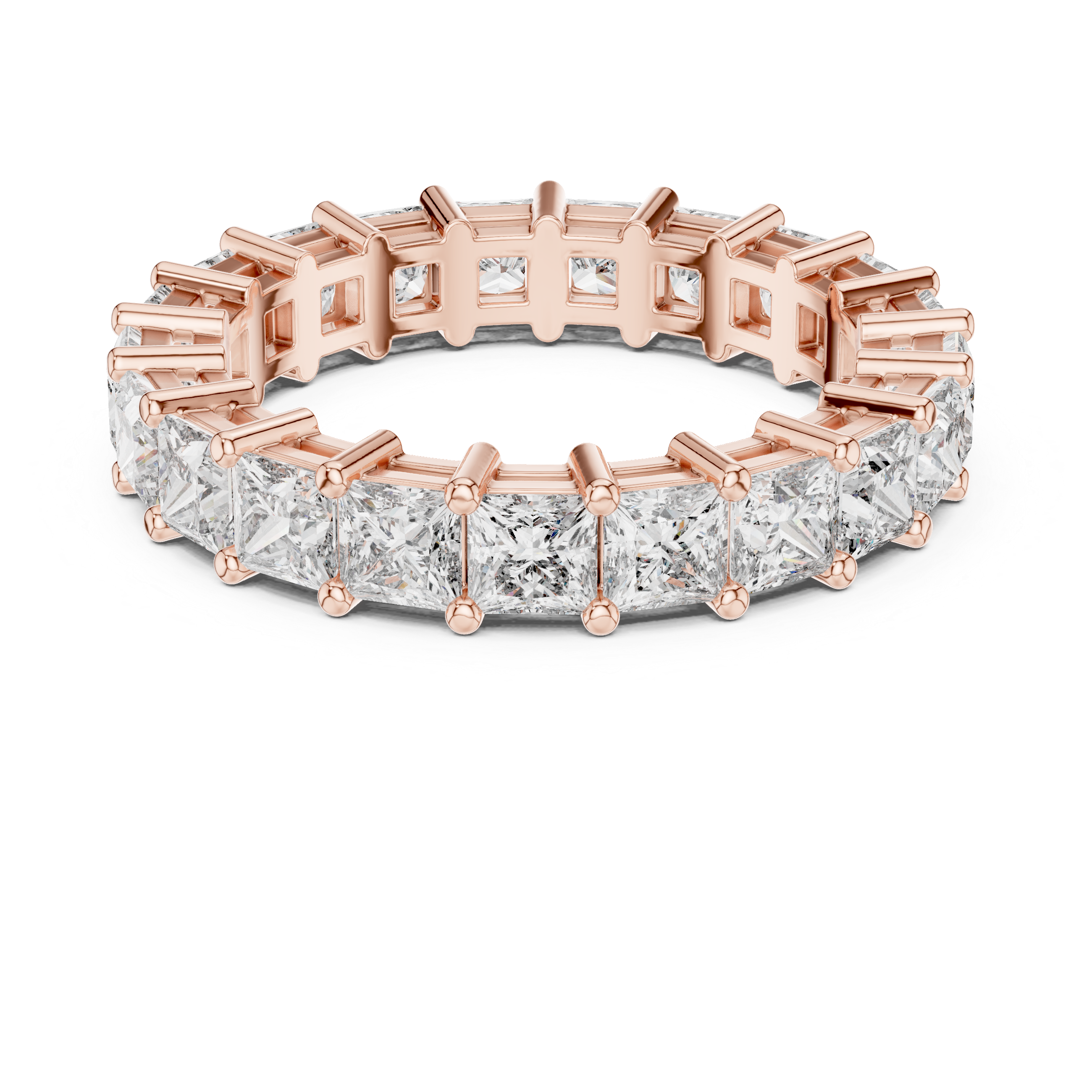 2.3 Carat - 4.22 mm Luxury Princess cut Moissanite Band