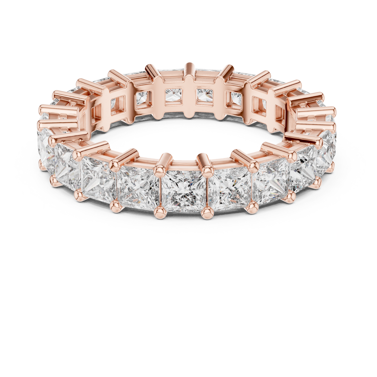 2.3 Carat - 4.22 mm Luxury Princess cut Moissanite Band