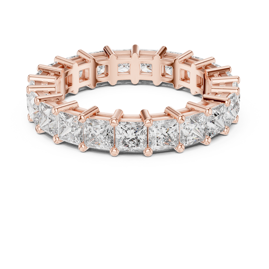 2.3 Carat - 4.22 mm Luxury Princess cut Moissanite Band