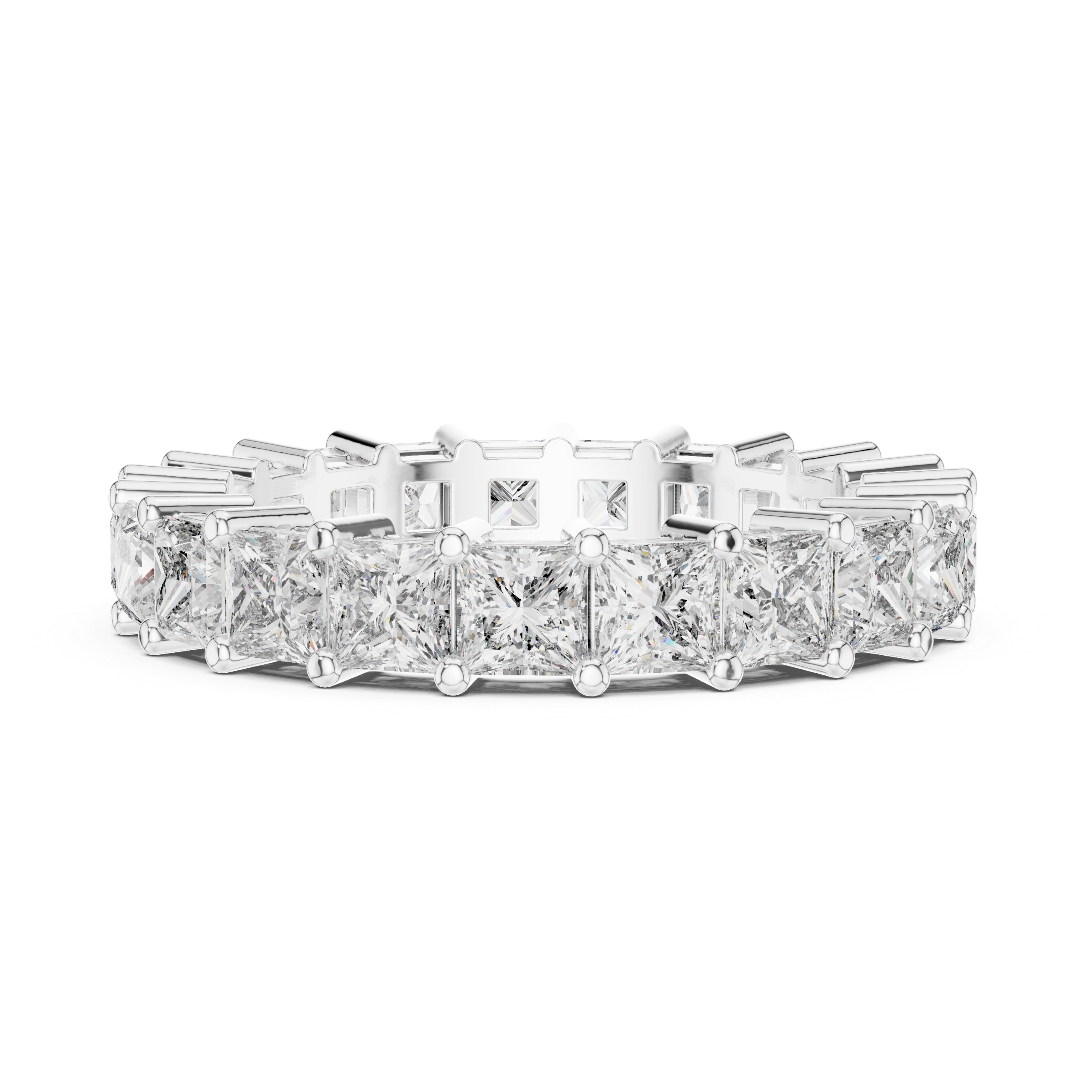 2.3 Carat - 4.22 mm Luxury Princess cut Moissanite Band