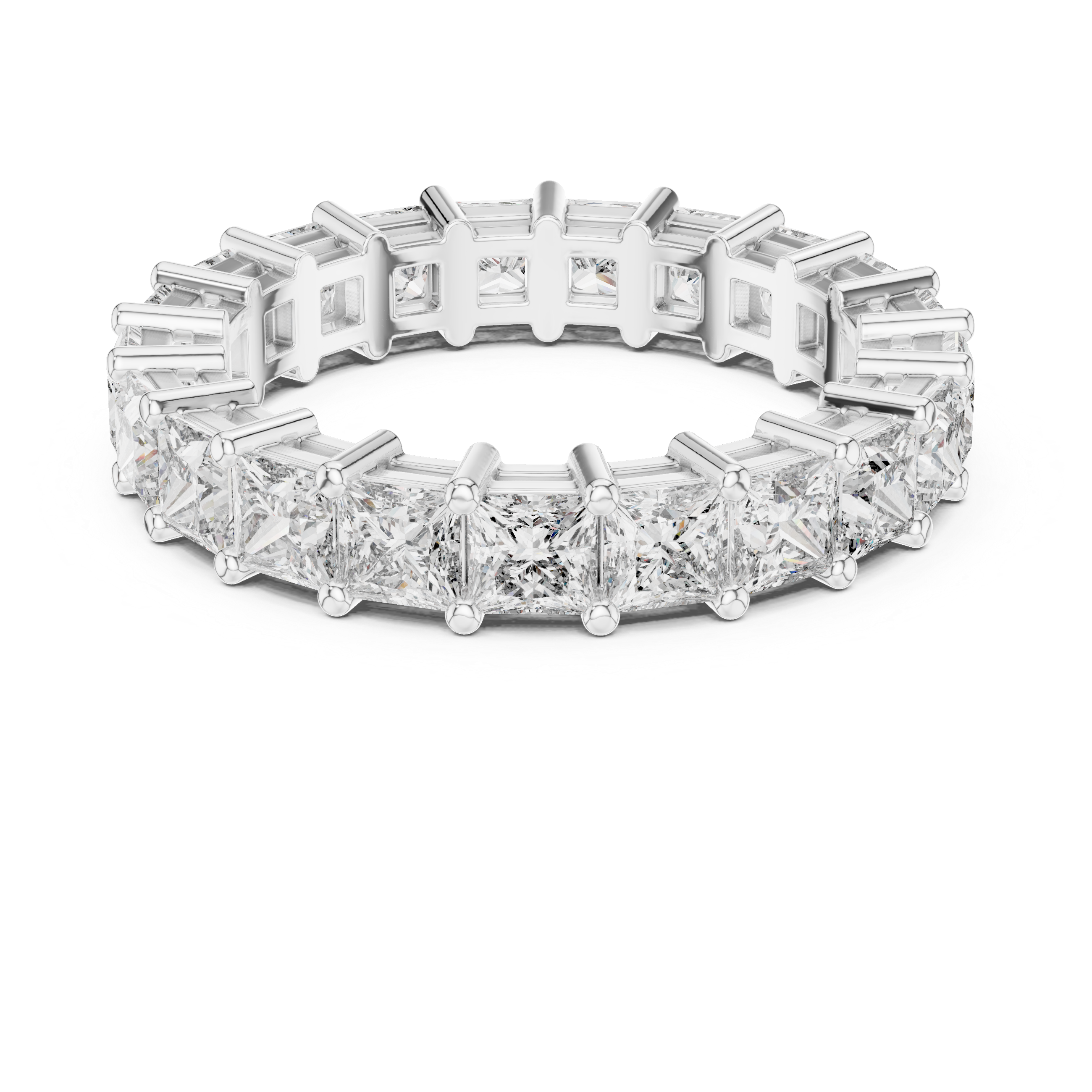 2.3 Carat - 4.22 mm Luxury Princess cut Moissanite Band