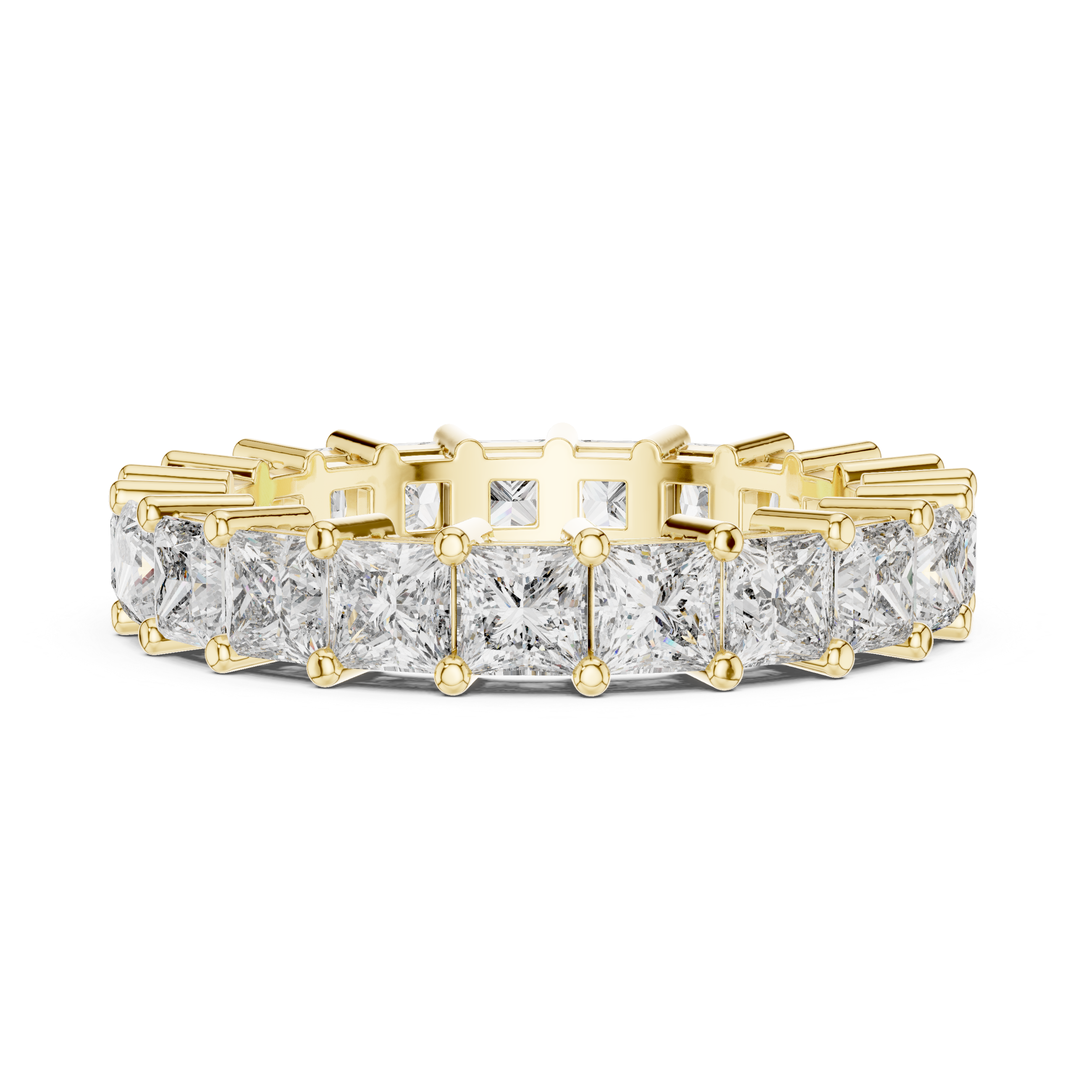 2.3 Carat - 4.22 mm Luxury Princess cut Moissanite Band