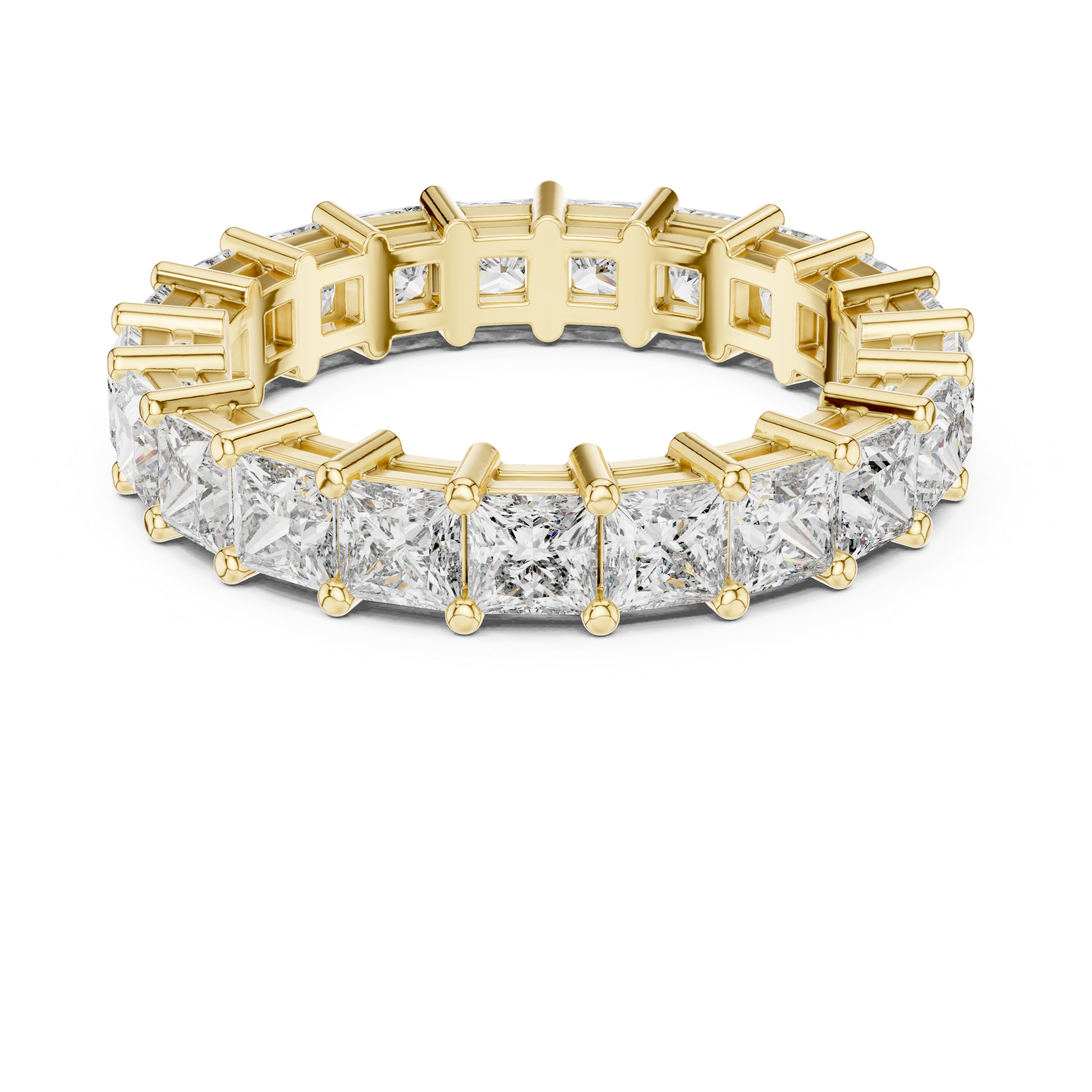 2.3 Carat - 4.22 mm Luxury Princess cut Moissanite Band
