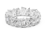 5.7 carat - 6.27mm three cut type moissanite diamond band