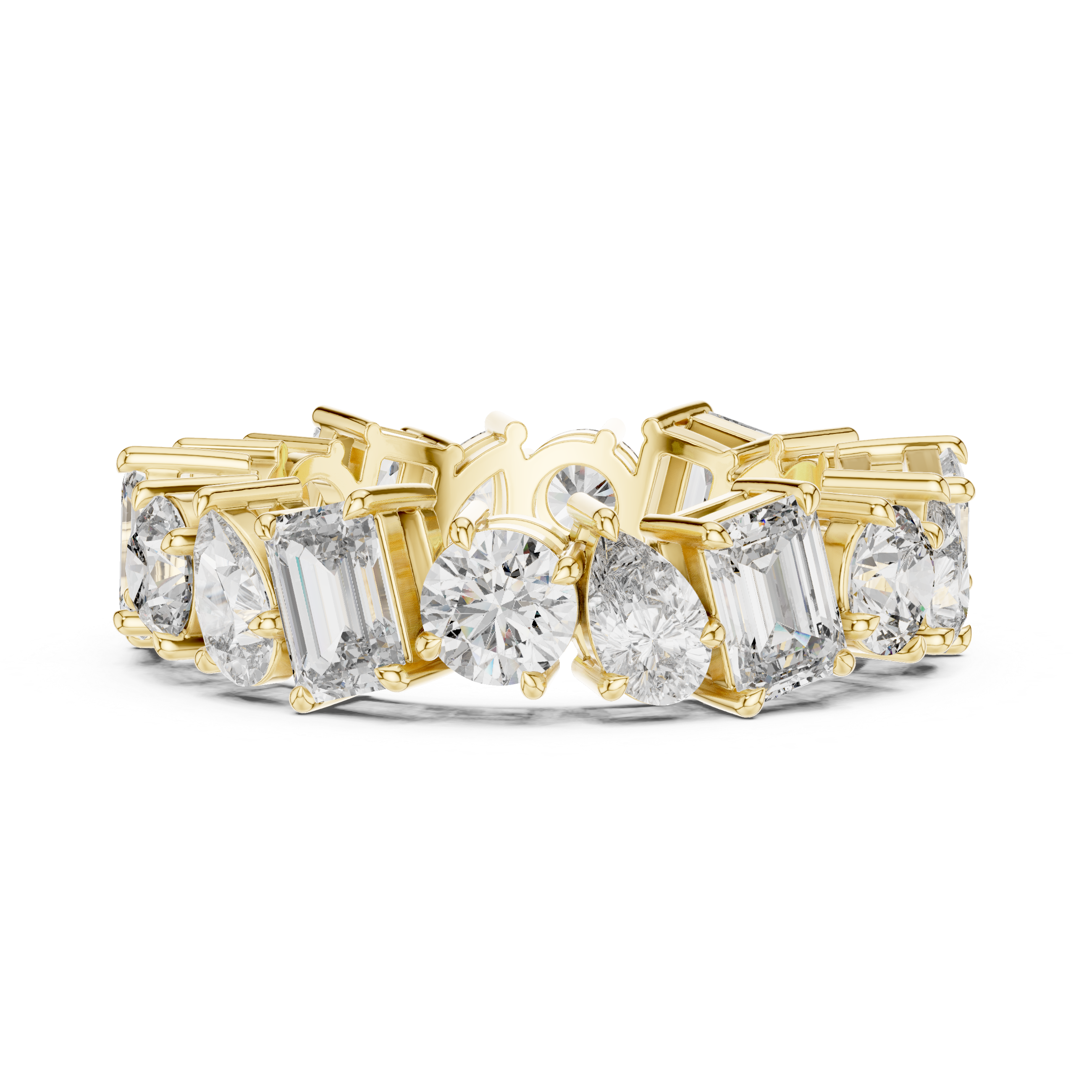 5.7 carat - 6.27mm three cut type moissanite diamond band