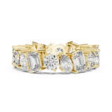 5.7 carat - 6.27mm three cut type moissanite diamond band