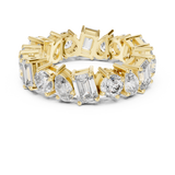 5.7 carat - 6.27mm three cut type moissanite diamond band