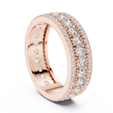 1.8 carat - 6 mm three layer stack Moissanite Band