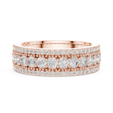 1.8 carat - 6 mm three layer stack Moissanite Band