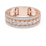 1.8 carat - 6 mm three layer stack Moissanite Band