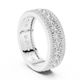 1.8 carat - 6 mm three layer stack Moissanite Band