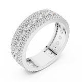 1.8 carat - 6 mm three layer stack Moissanite Band