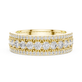 1.8 carat - 6 mm three layer stack Moissanite Band