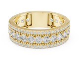 1.8 carat - 6 mm three layer stack Moissanite Band