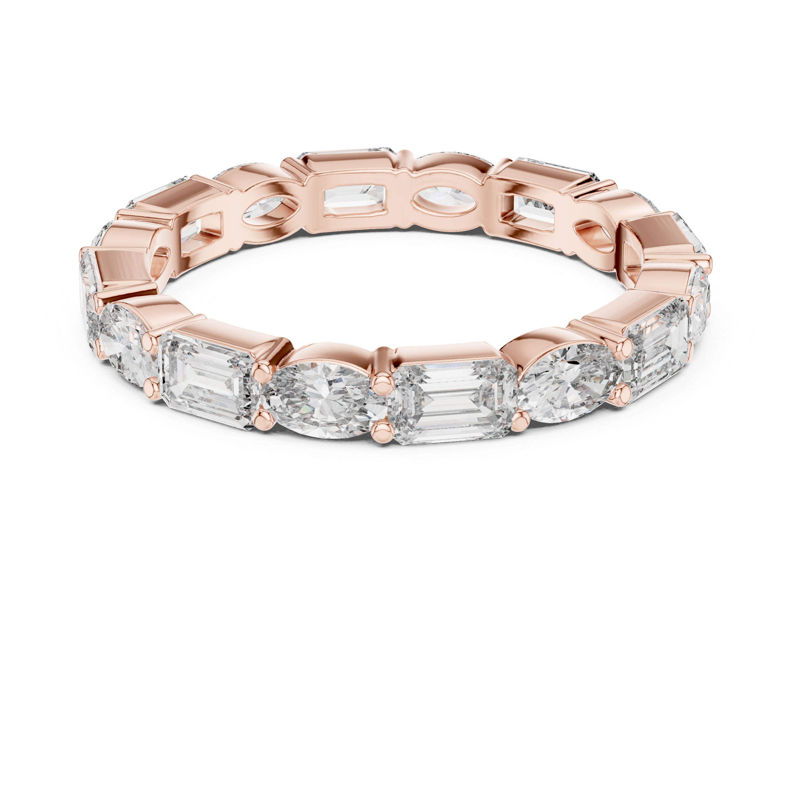 2.7 mm Elegant Baguette cut Moissanite Band