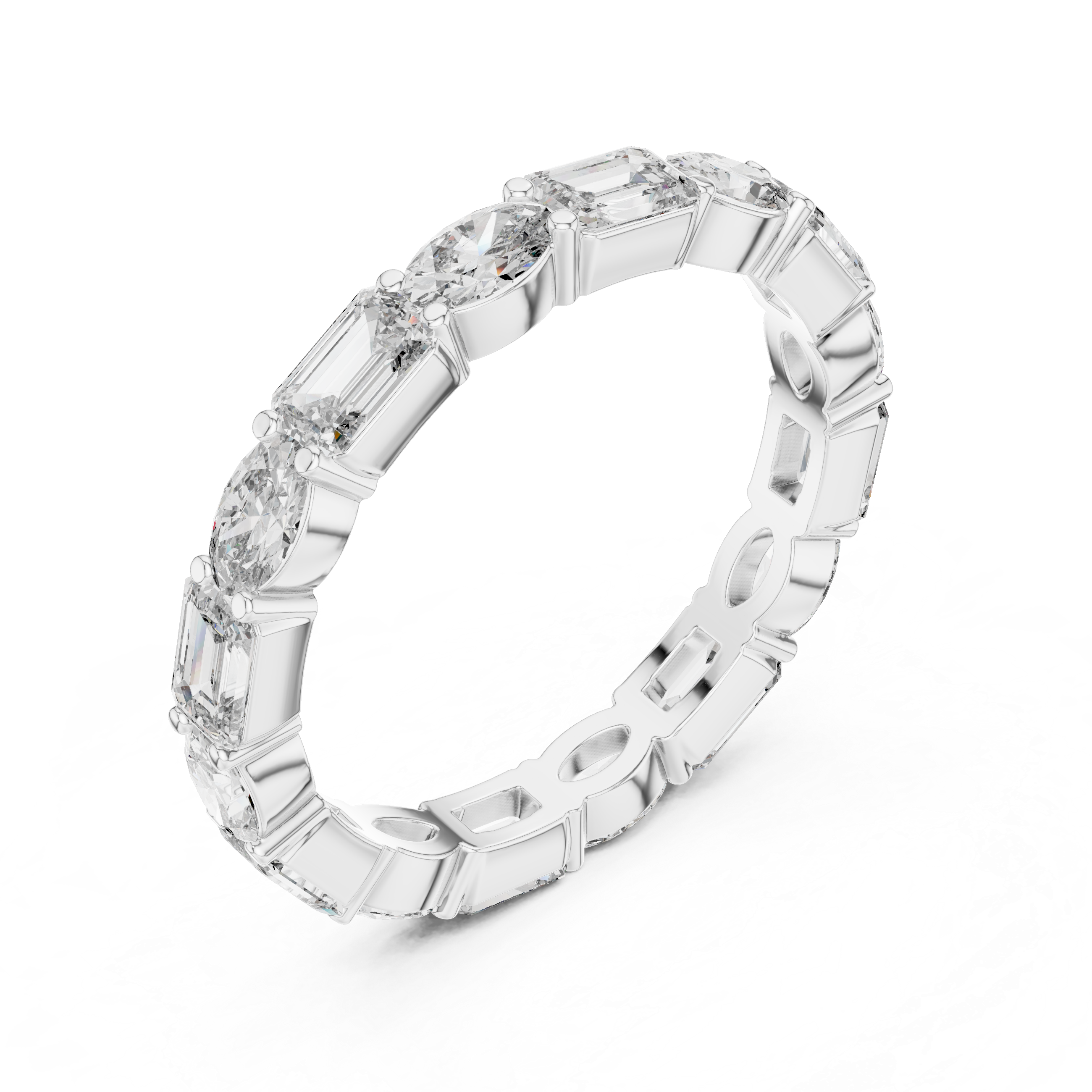 2.7 mm Elegant Baguette cut Moissanite Band