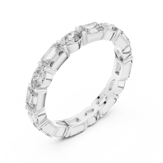 2.7 mm Elegant Baguette cut Moissanite Band