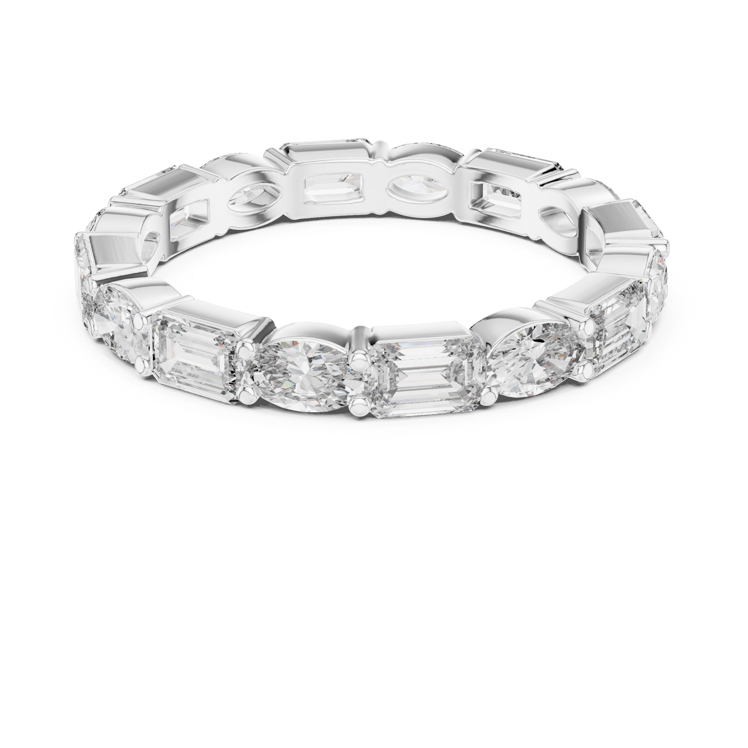 2.7 mm Elegant Baguette cut Moissanite Band
