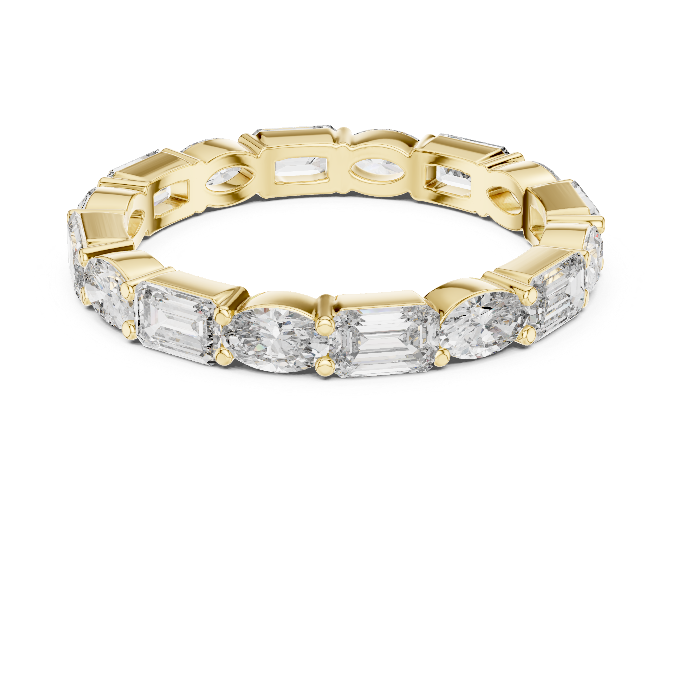 2.7 mm Elegant Baguette cut Moissanite Band
