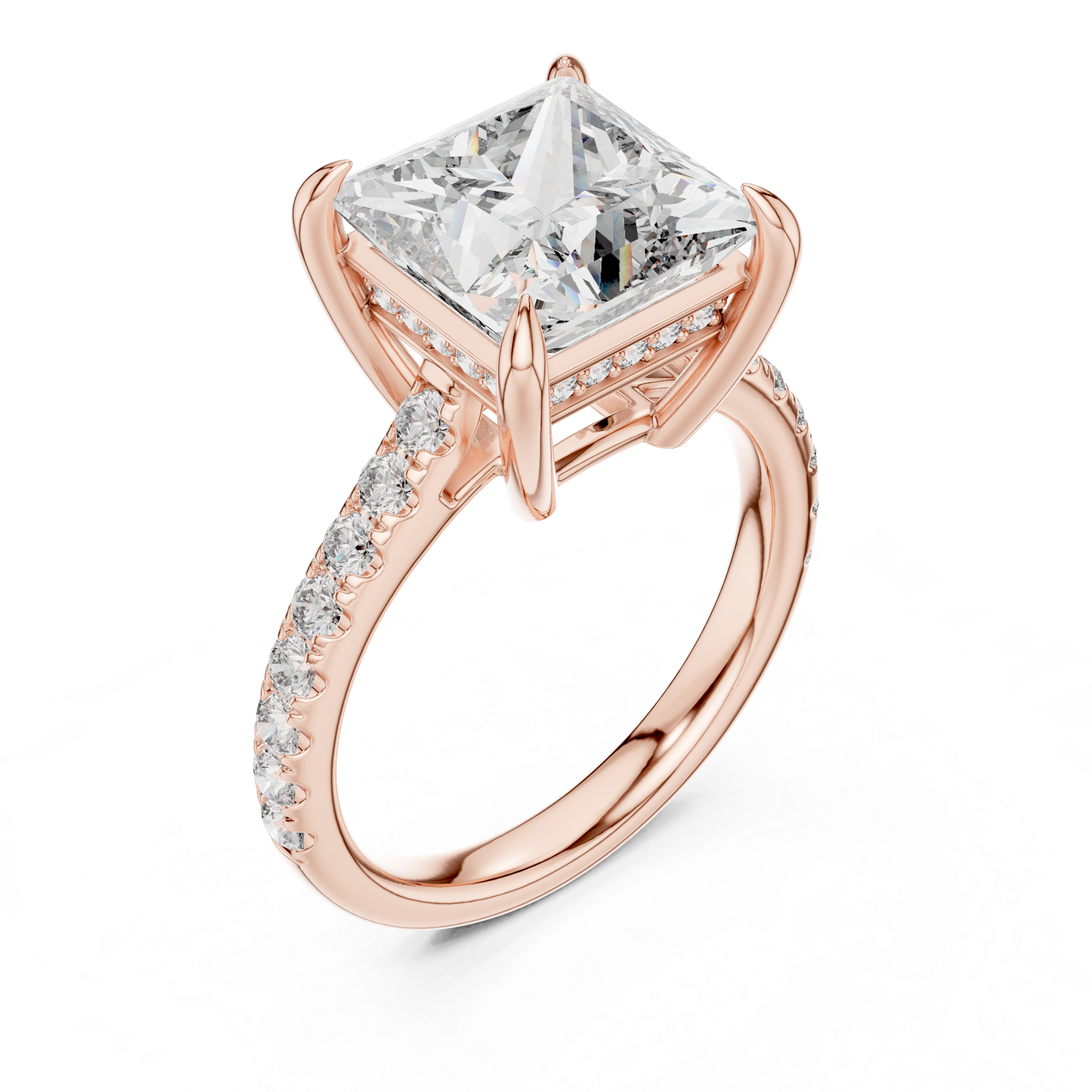 4.5 Carat Radiant Princess Cut Moissanite Ring
