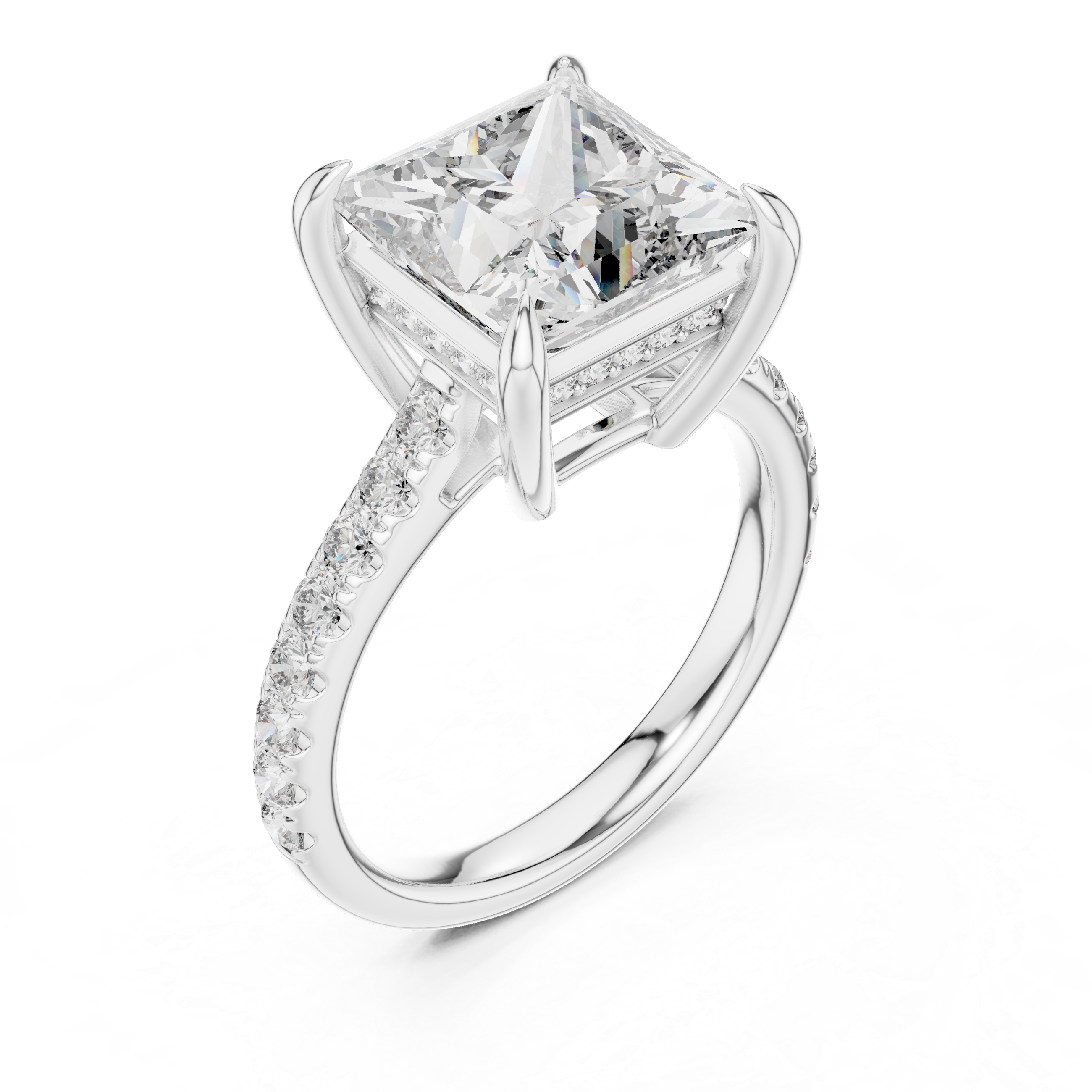 4.5 Carat Radiant Princess Cut Moissanite Ring