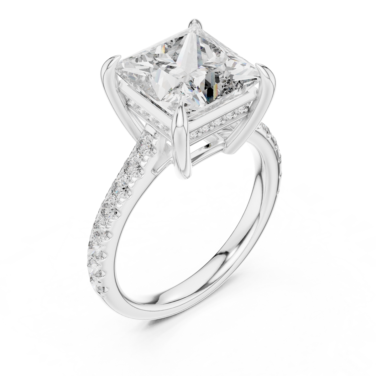 4.5 Carat Radiant Princess Cut Moissanite Ring