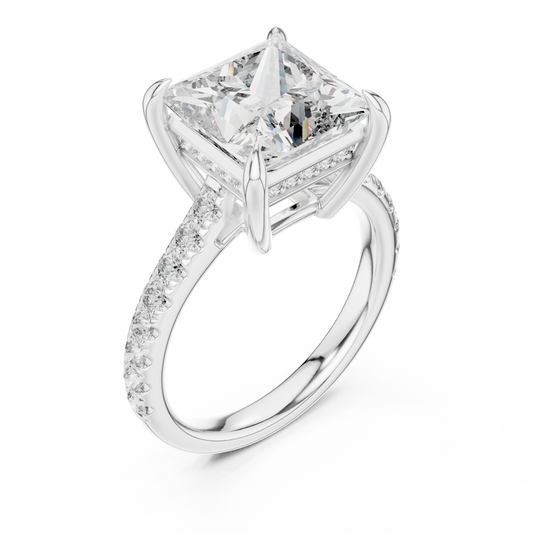4.5 Carat Radiant Princess Cut Moissanite Ring