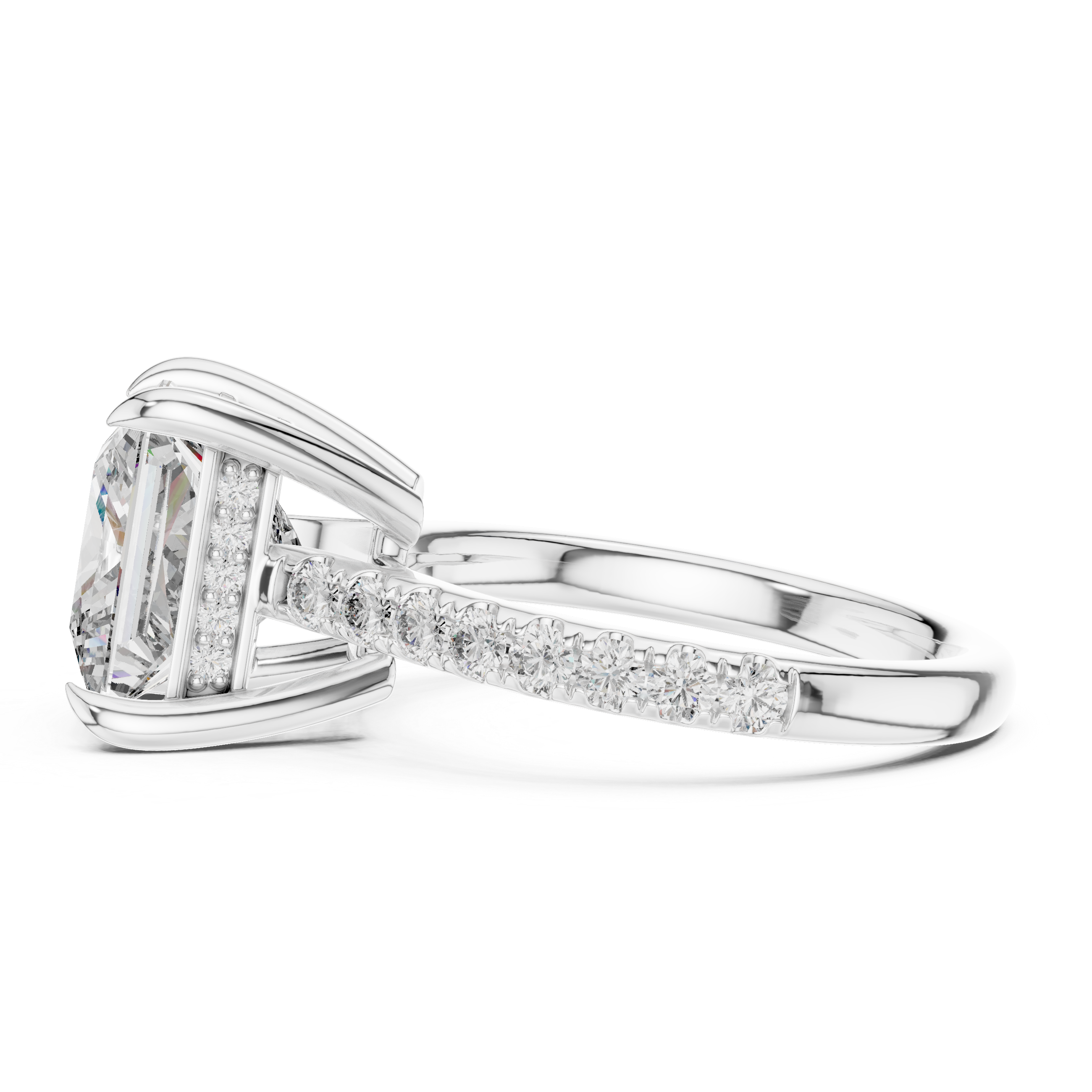4.5 Carat Radiant Princess Cut Moissanite Ring