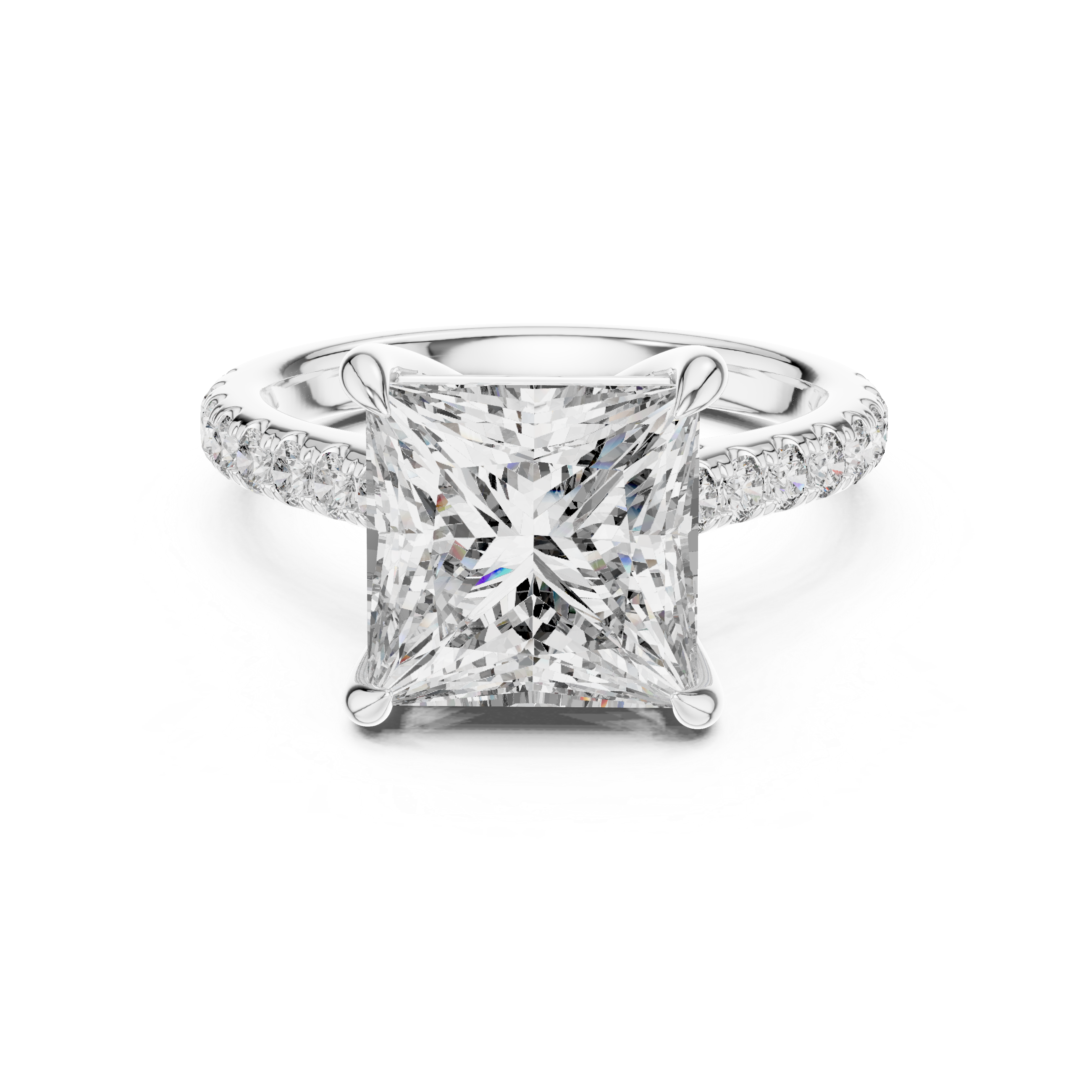 4.5 Carat Radiant Princess Cut Moissanite Ring