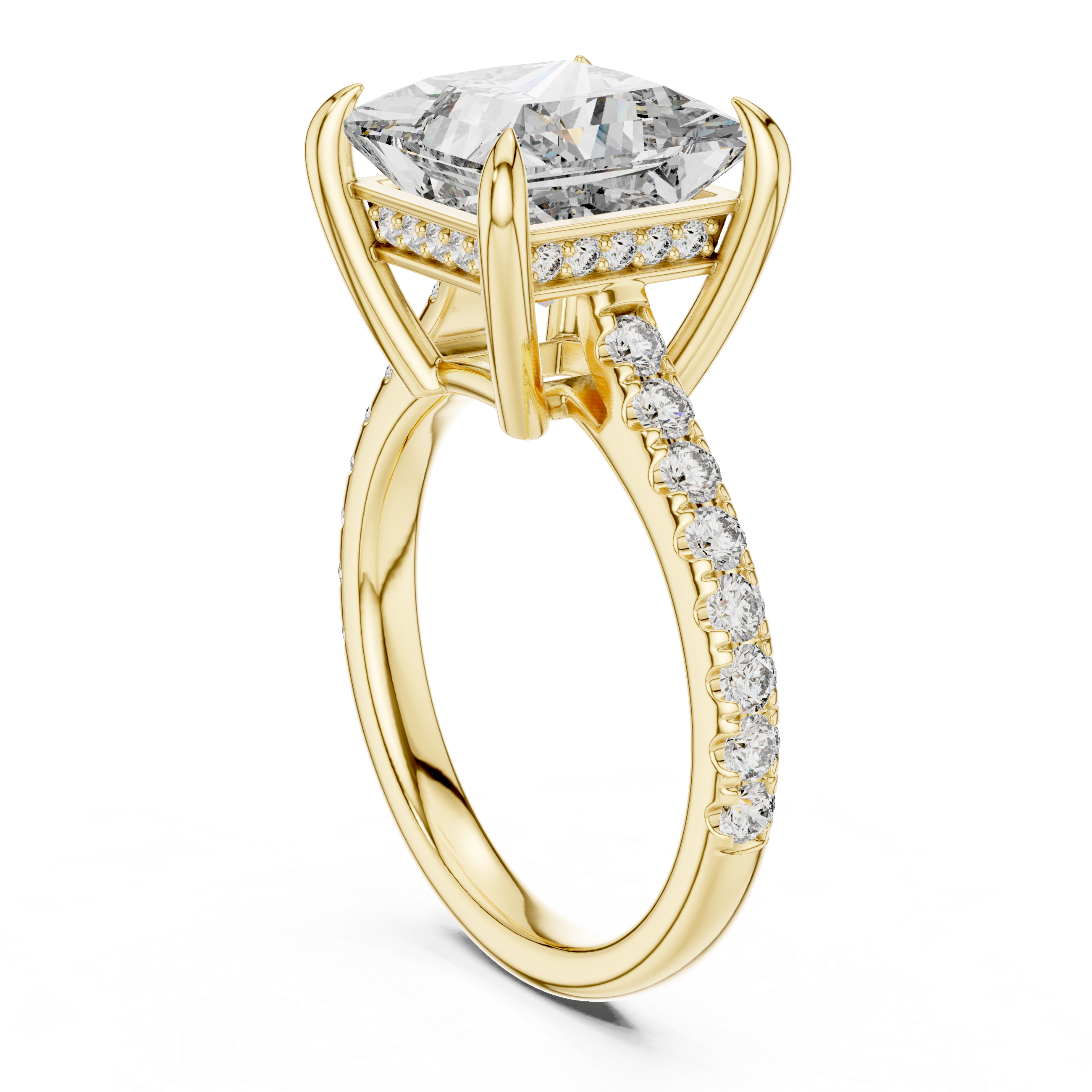 4.5 Carat Radiant Princess Cut Moissanite Ring