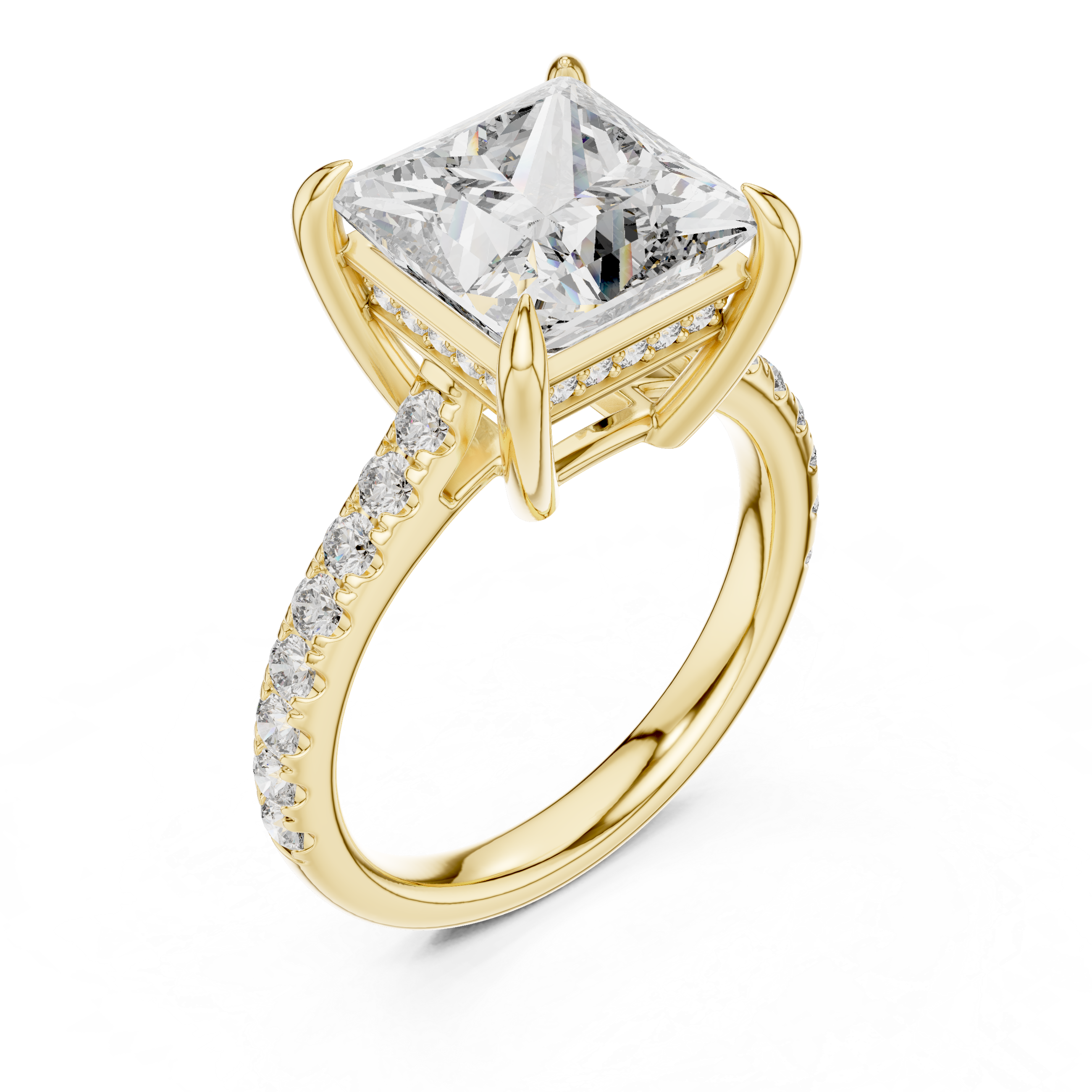 4.5 Carat Radiant Princess Cut Moissanite Ring