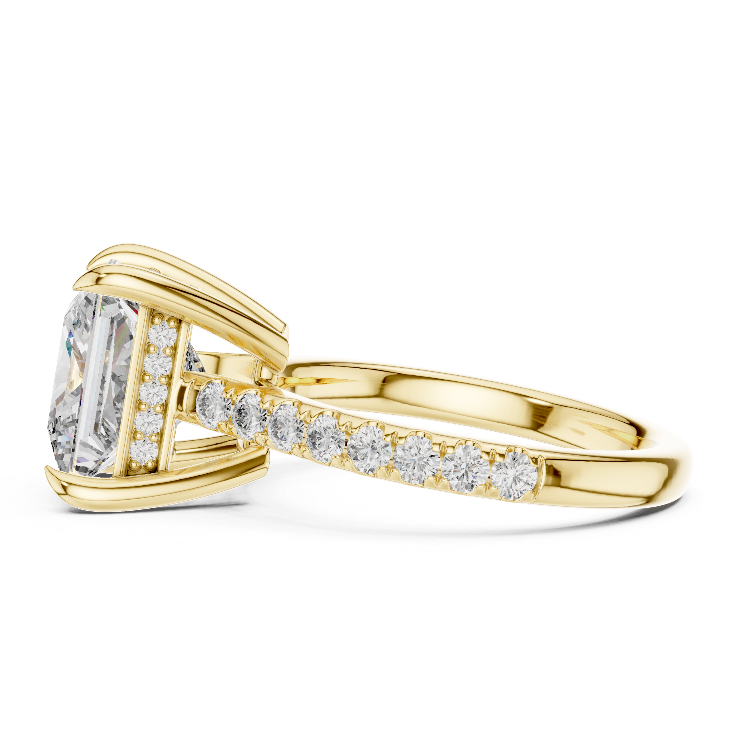 4.5 Carat Radiant Princess Cut Moissanite Ring