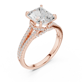 2.8 Carat Double Band Emerald Cut Moissanite Ring