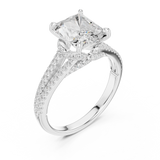 2.8 Carat Double Band Emerald Cut Moissanite Ring