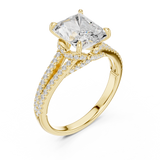 2.8 Carat Double Band Emerald Cut Moissanite Ring