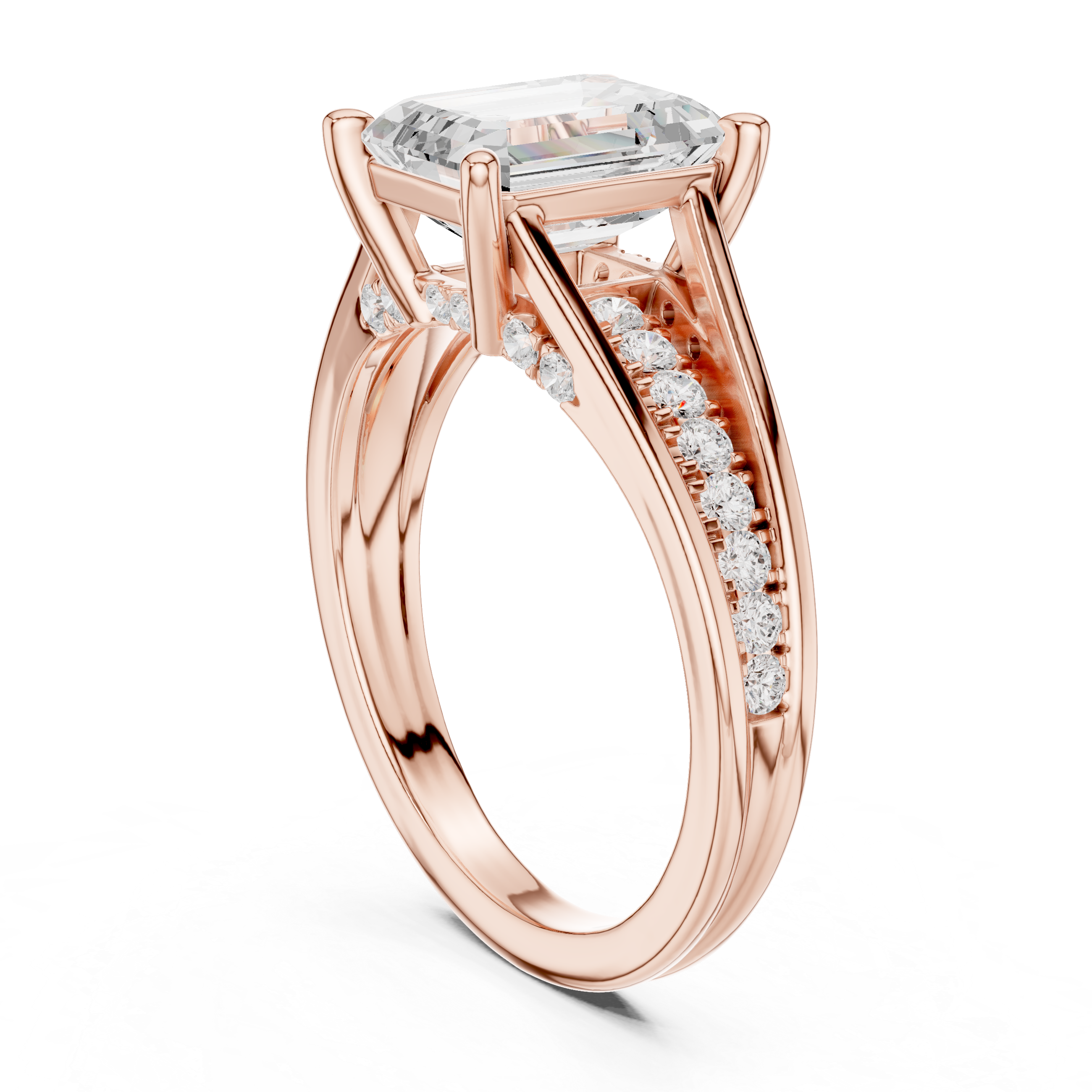 2.2 Carat Emerald Cut Moissanite Ring