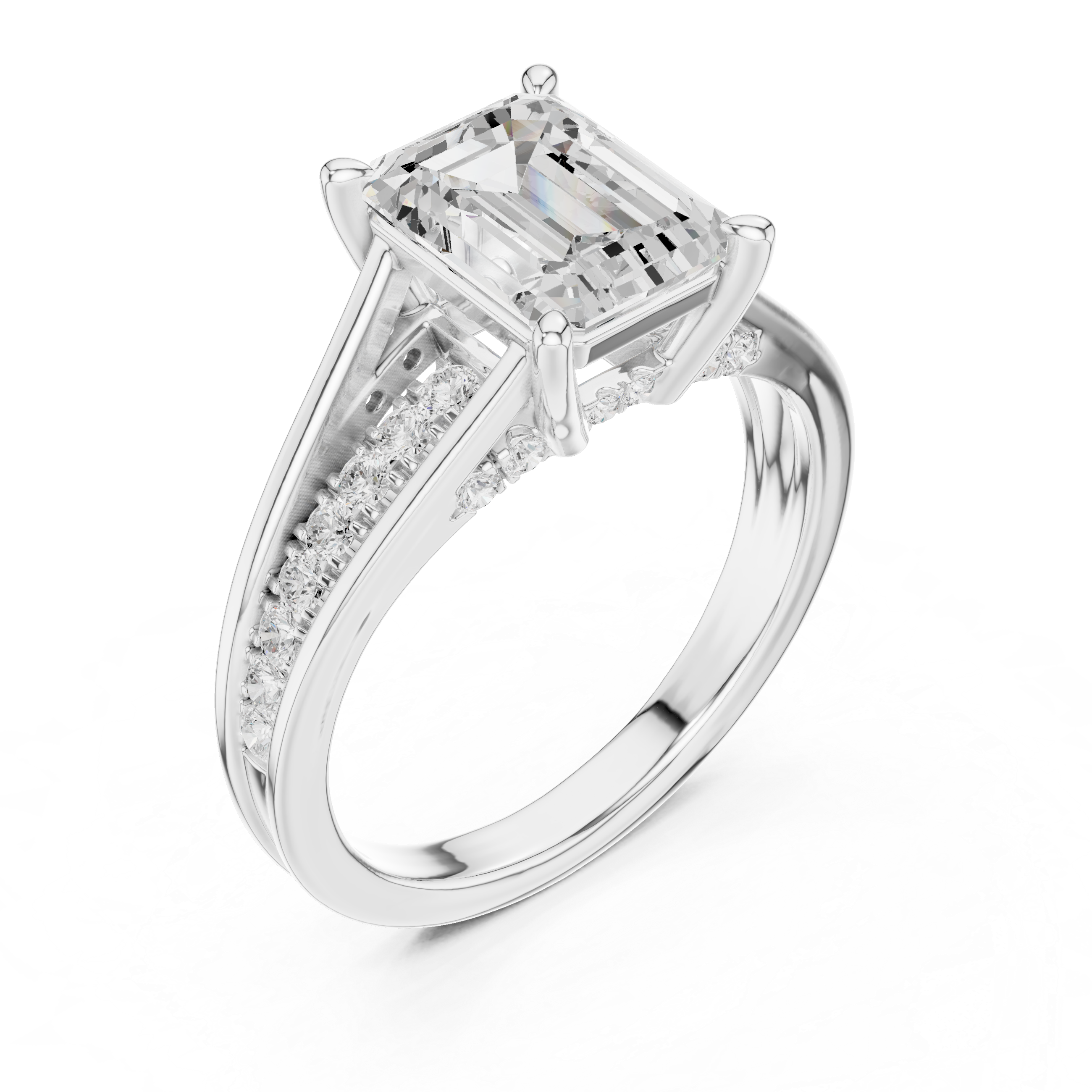 2.2 Carat Emerald Cut Moissanite Ring