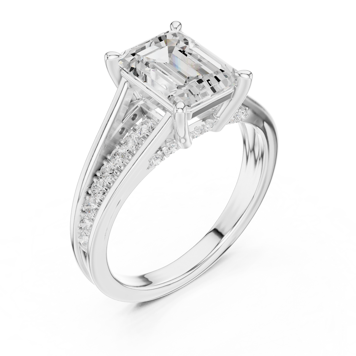 2.2 Carat Emerald Cut Moissanite Ring
