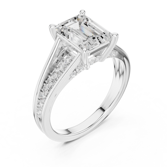 2.2 Carat Emerald Cut Moissanite Ring