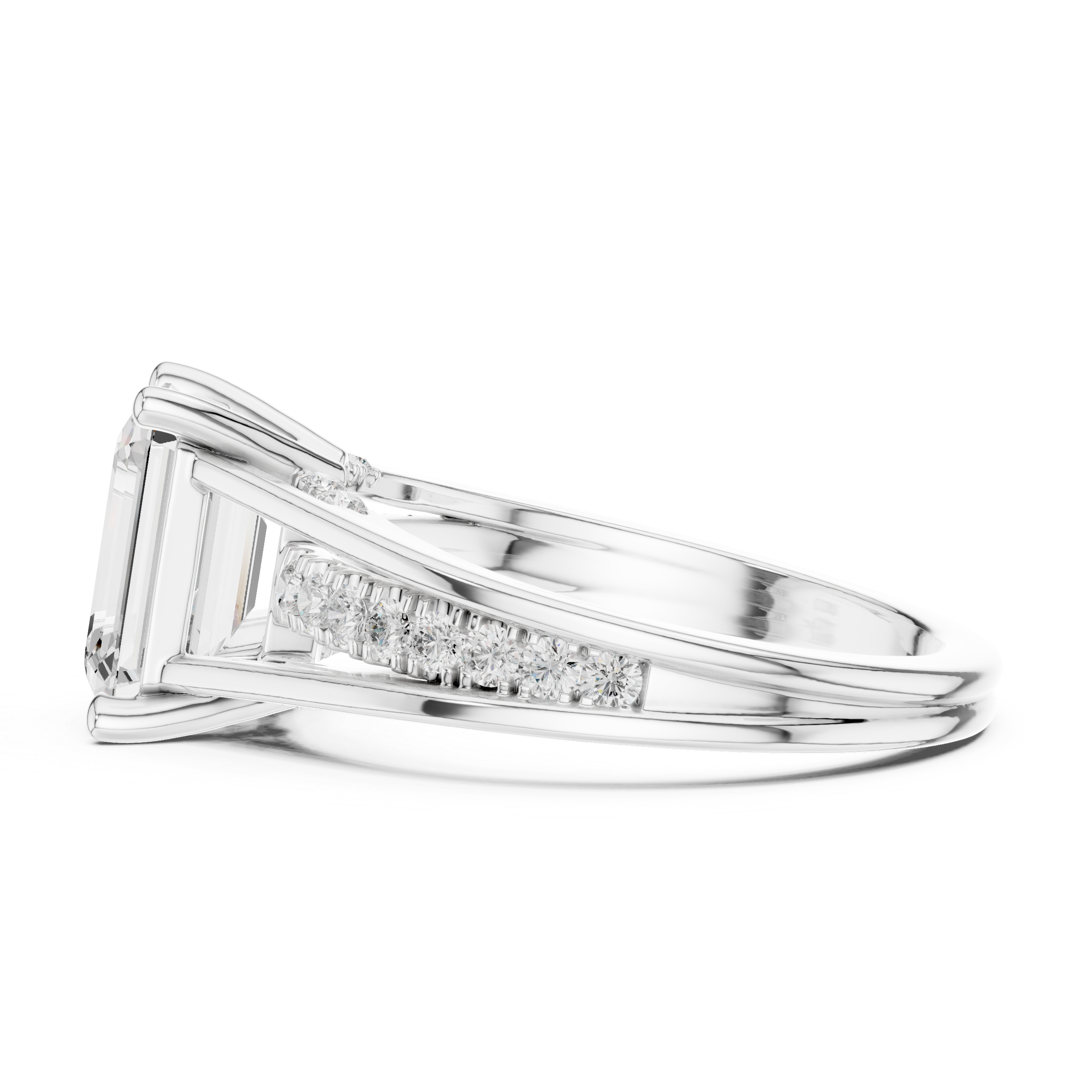 2.2 Carat Emerald Cut Moissanite Ring