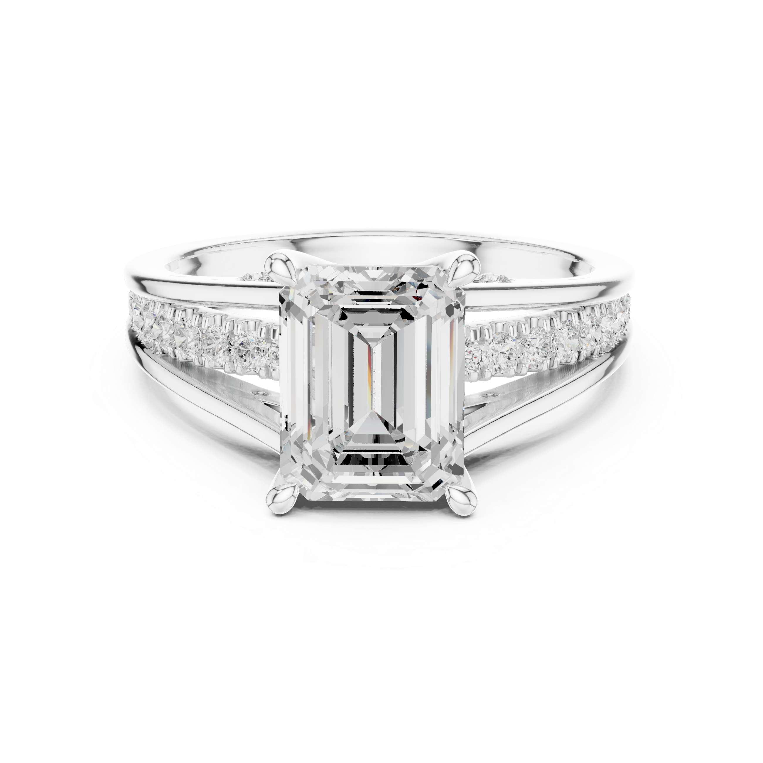 2.2 Carat Emerald Cut Moissanite Ring