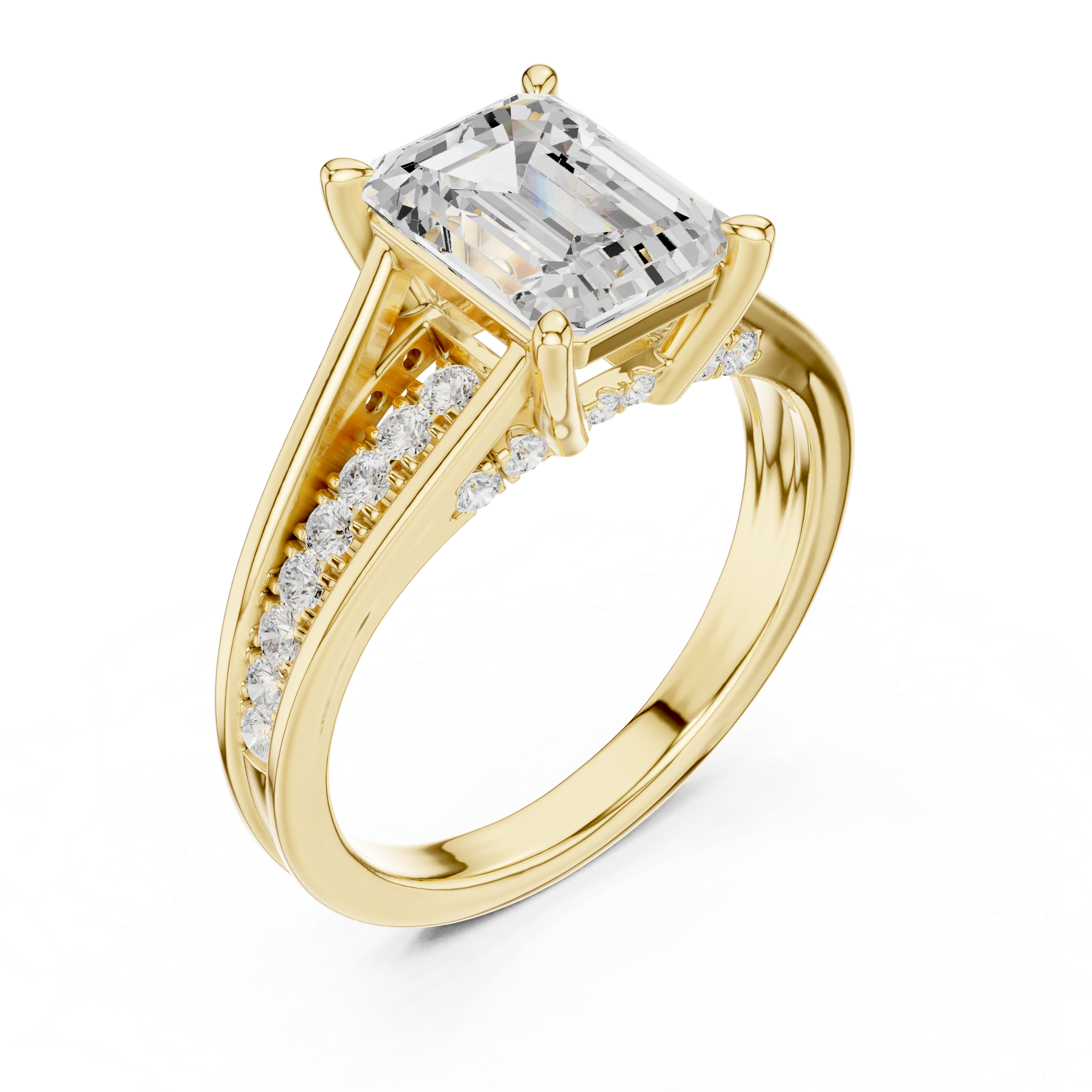 2.2 Carat Emerald Cut Moissanite Ring