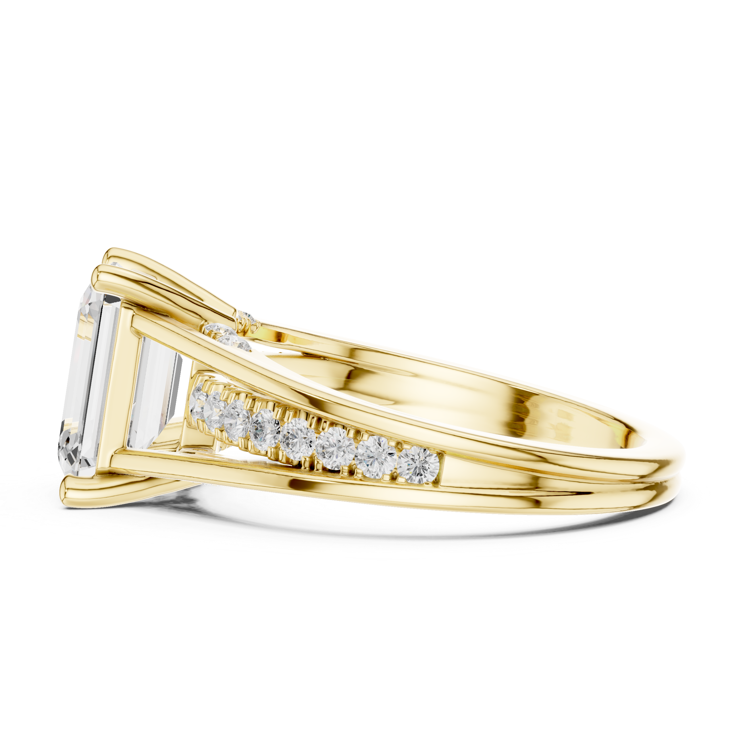 2.2 Carat Emerald Cut Moissanite Ring