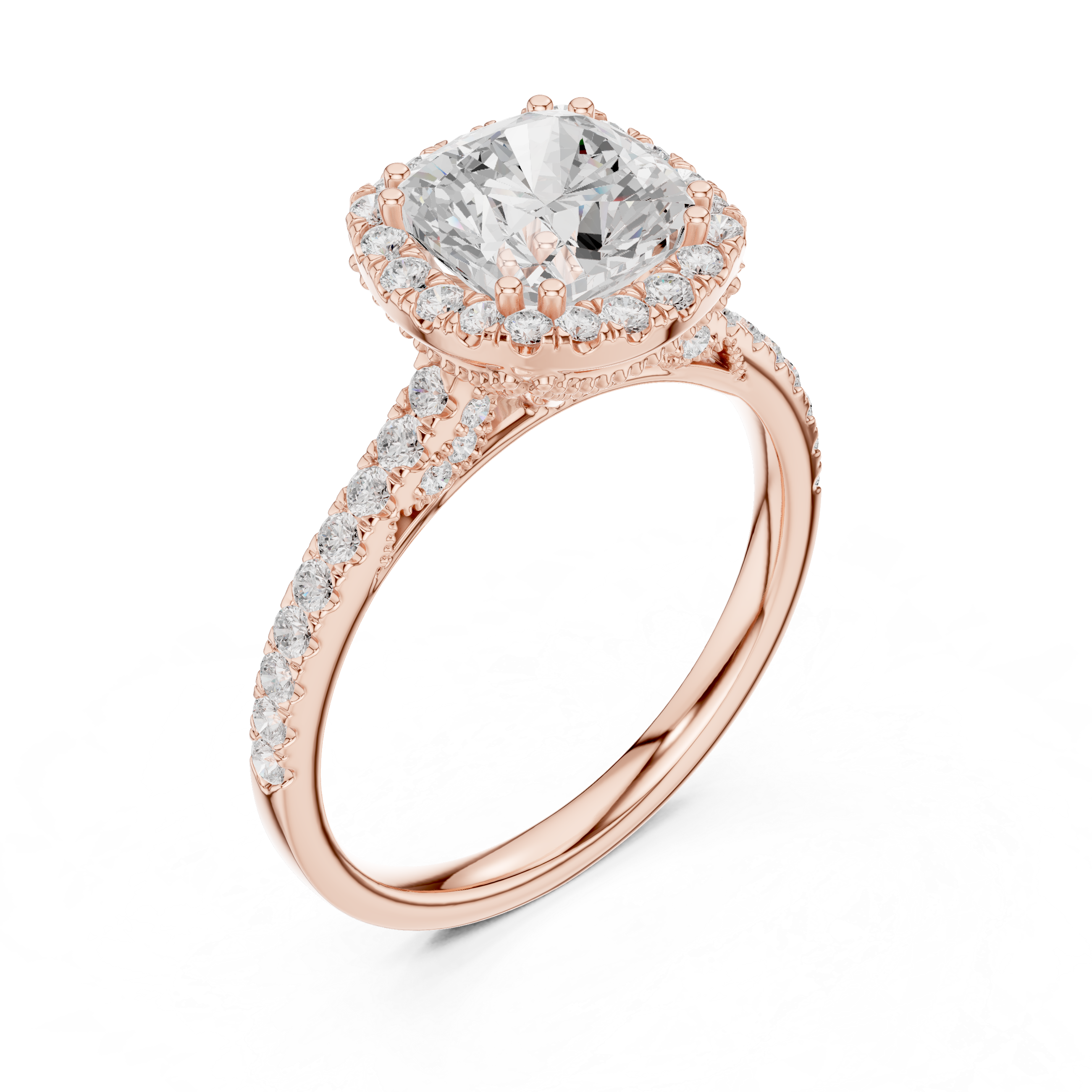 2 Carat Cushion Cut Moissanite Ring