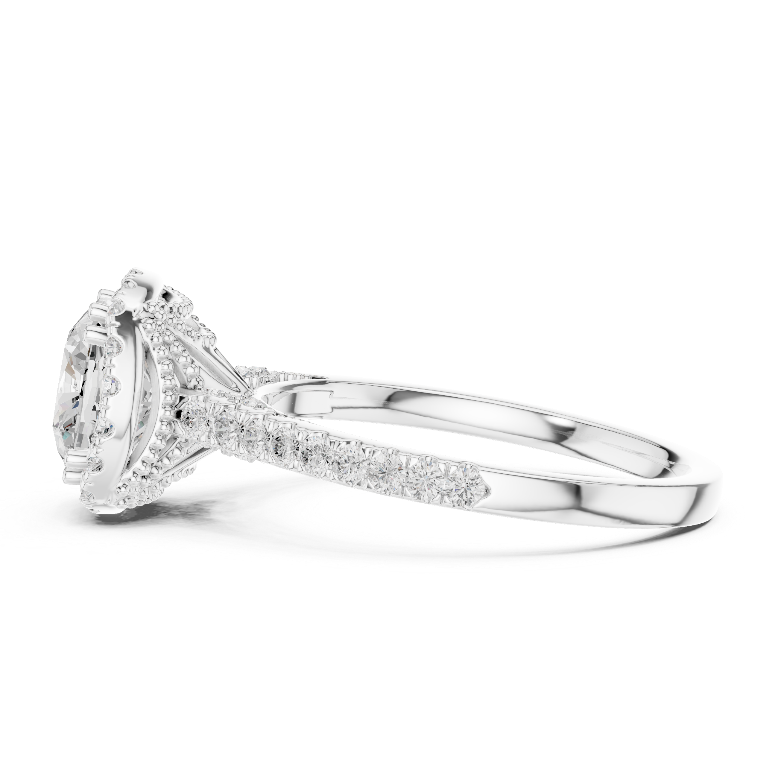 2 Carat Cushion Cut Moissanite Ring