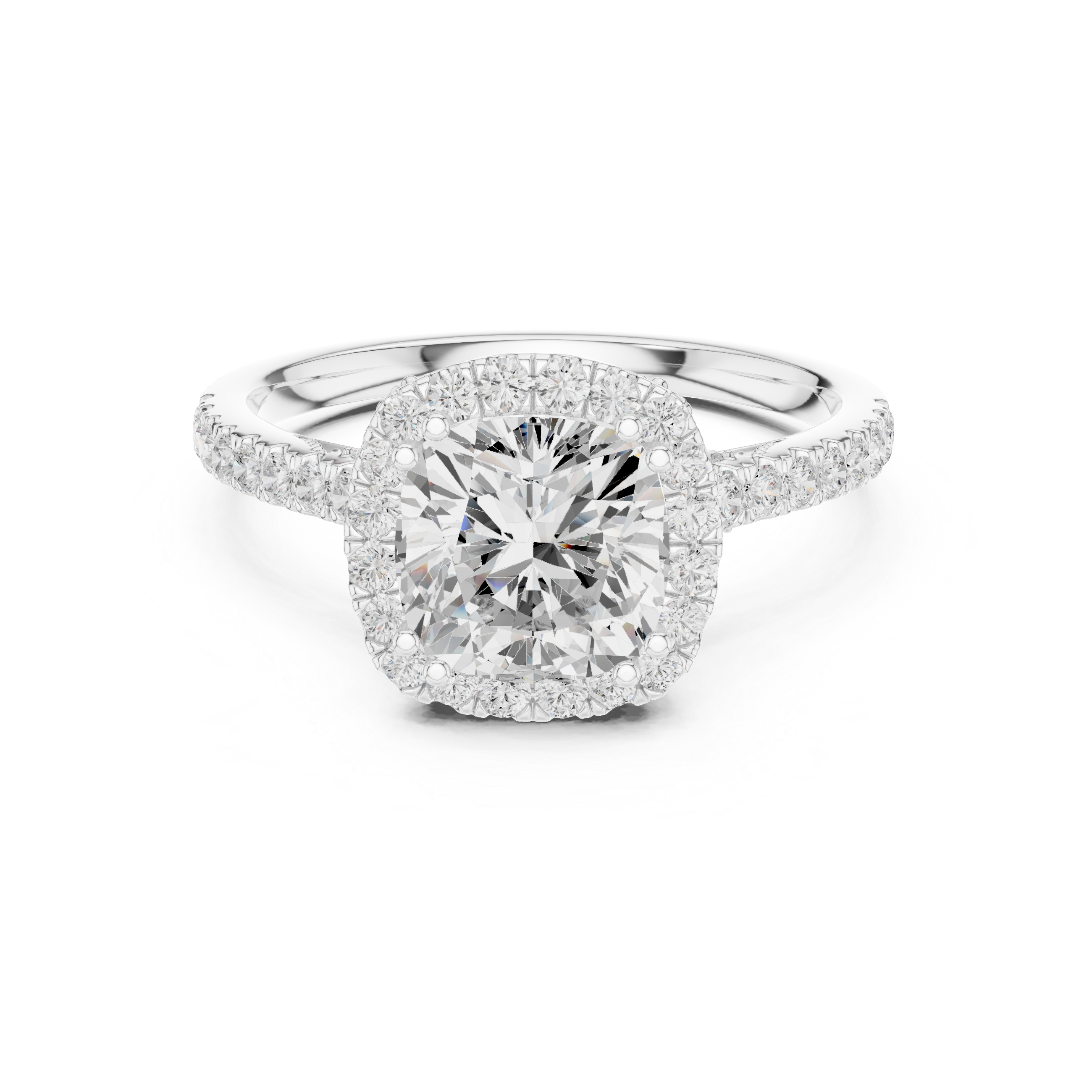 2 Carat Cushion Cut Moissanite Ring