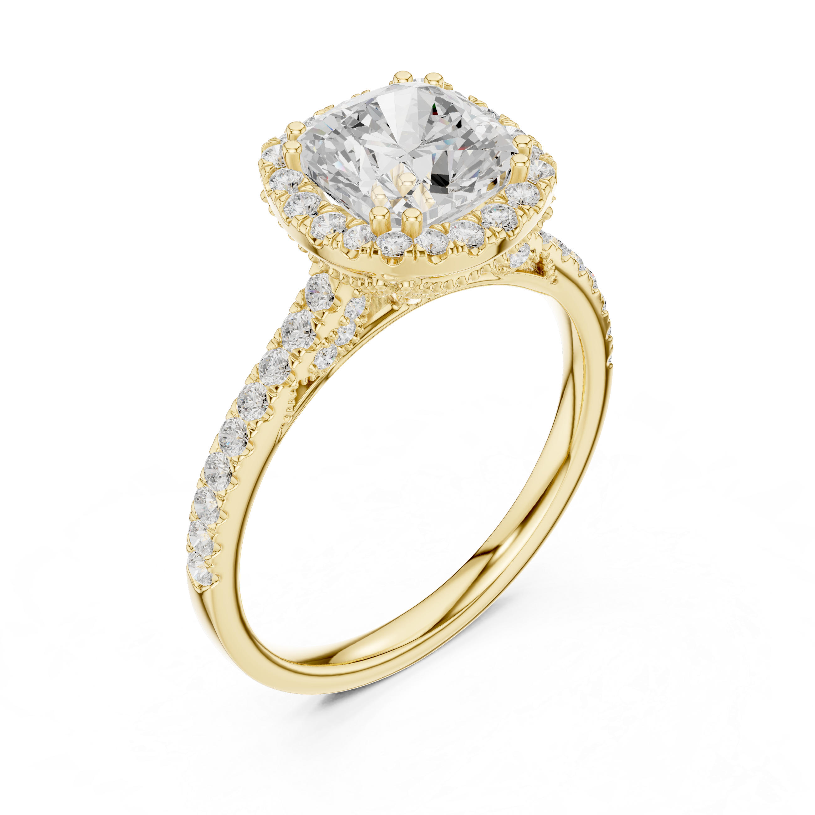 2 Carat Cushion Cut Moissanite Ring