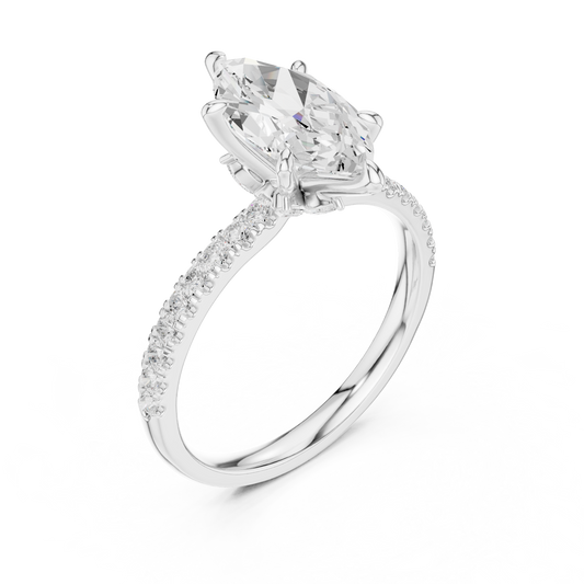 1.5 Carat Selena Gomez Inspired Marquise Cut Moissanite Ring