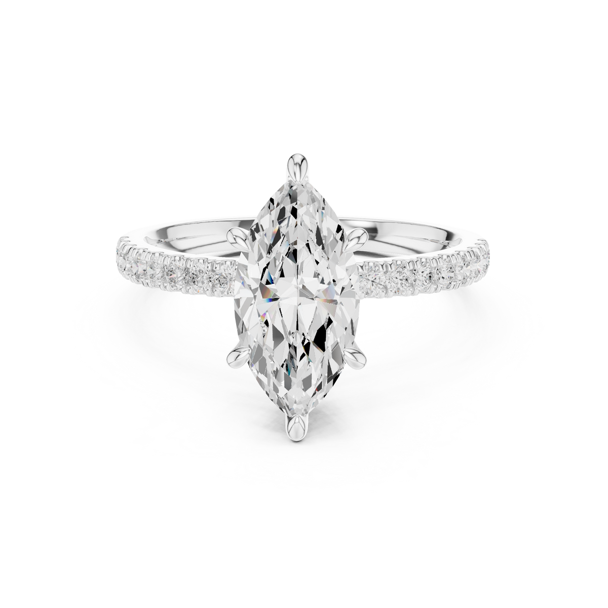 1.5 Carat Selena Gomez Inspired Marquise Cut Moissanite Ring